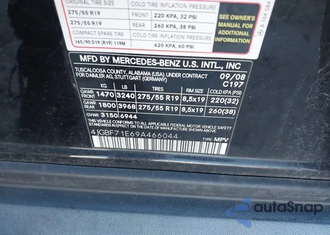 2009 Mercedes-Benz Gl 450 4Matic from USA, damaged, VIN 4JGBF71E69A466044